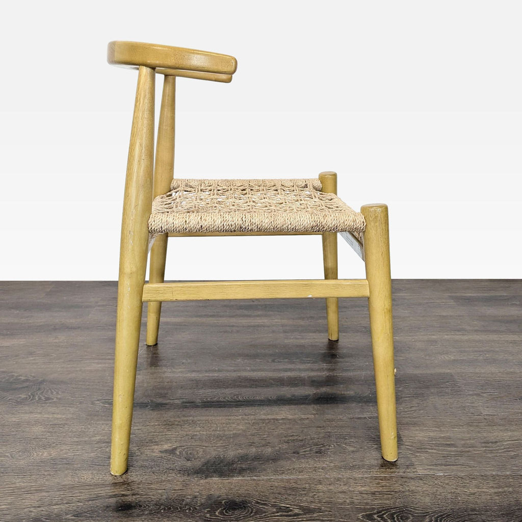 Wood Dining Chair with Woven Rope Seat
