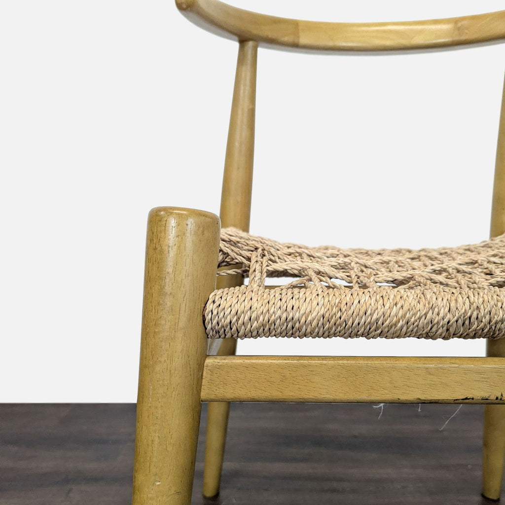 Wood Dining Chair with Woven Rope Seat