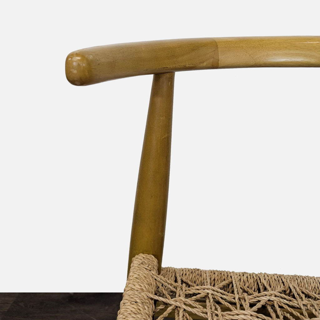 Wood Dining Chair with Woven Rope Seat