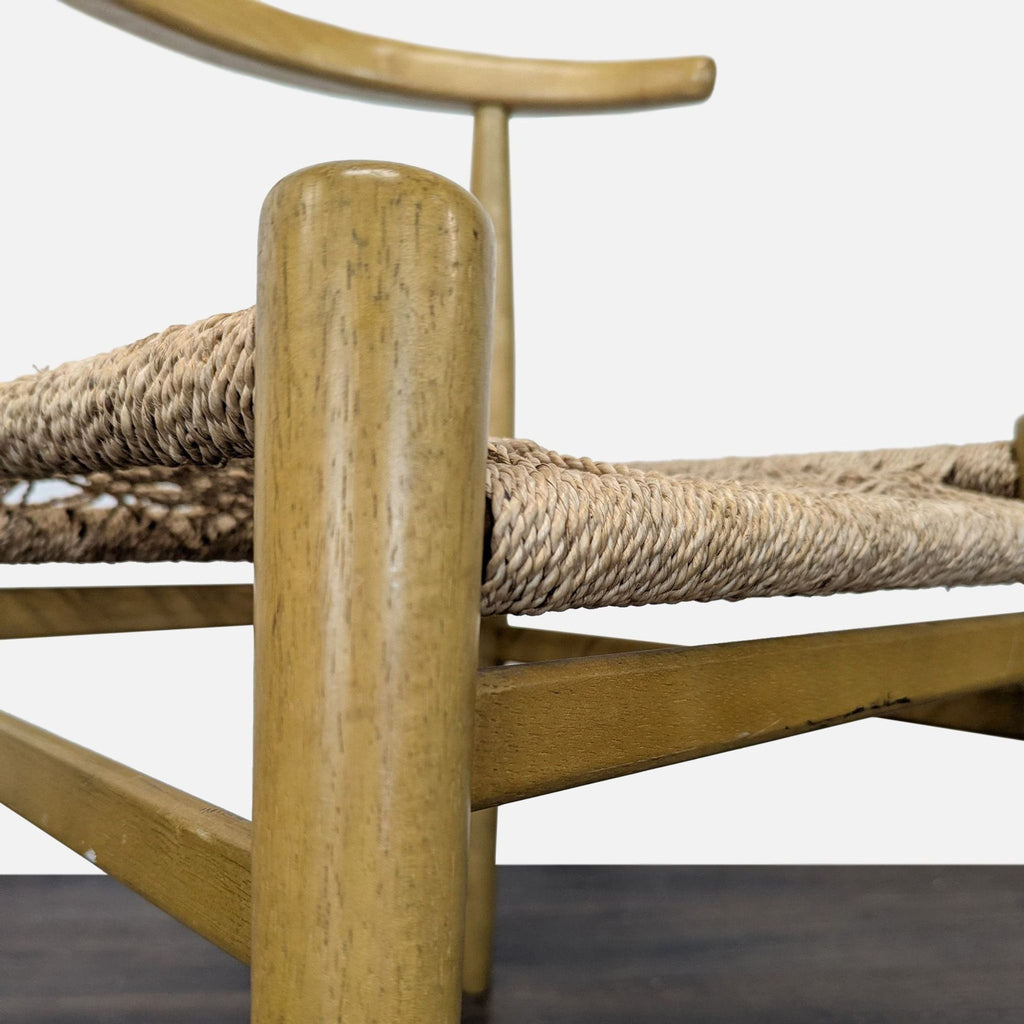 Wood Dining Chair with Woven Rope Seat