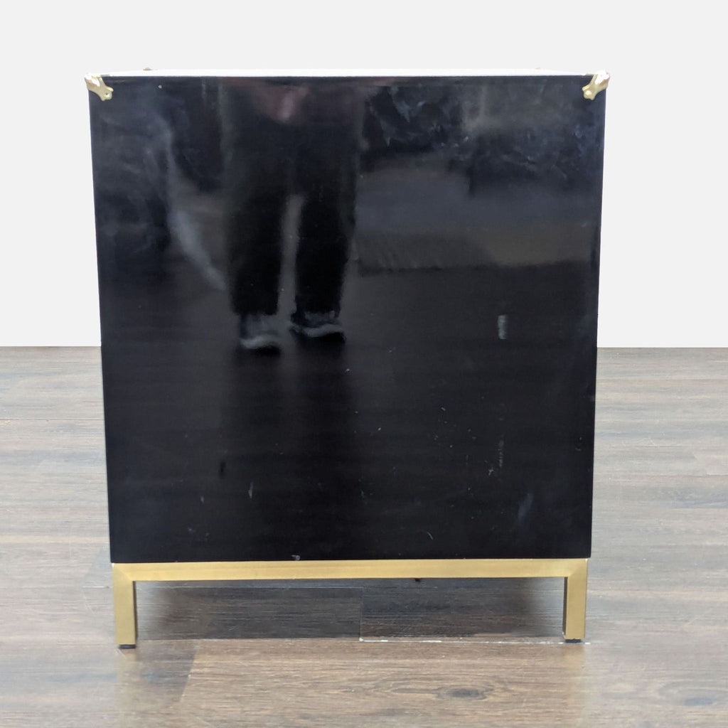 Chic Home Arezzo Black 3-Drawer Dresser/Nightstand  with Gold Accents and Modern Legs
