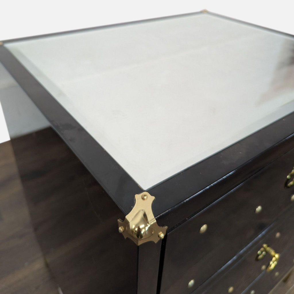 Chic Home Arezzo Black 3-Drawer Dresser/Nightstand  with Gold Accents and Modern Legs