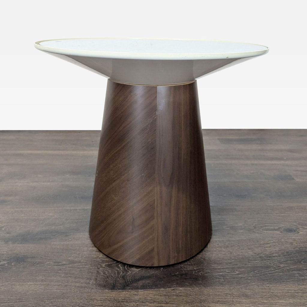 Certainly! However, it seems the images themselves or their detailed content were not provided. If you upload or describe the images, I can create tailored alt texts for them. Meanwhile, based on the given information (End Table, West Elm), here are three general placeholder alt texts: