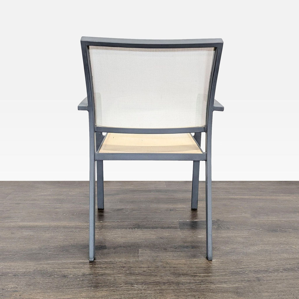 Set of 4 Modern Beige Mesh Armchair with Metal Frame