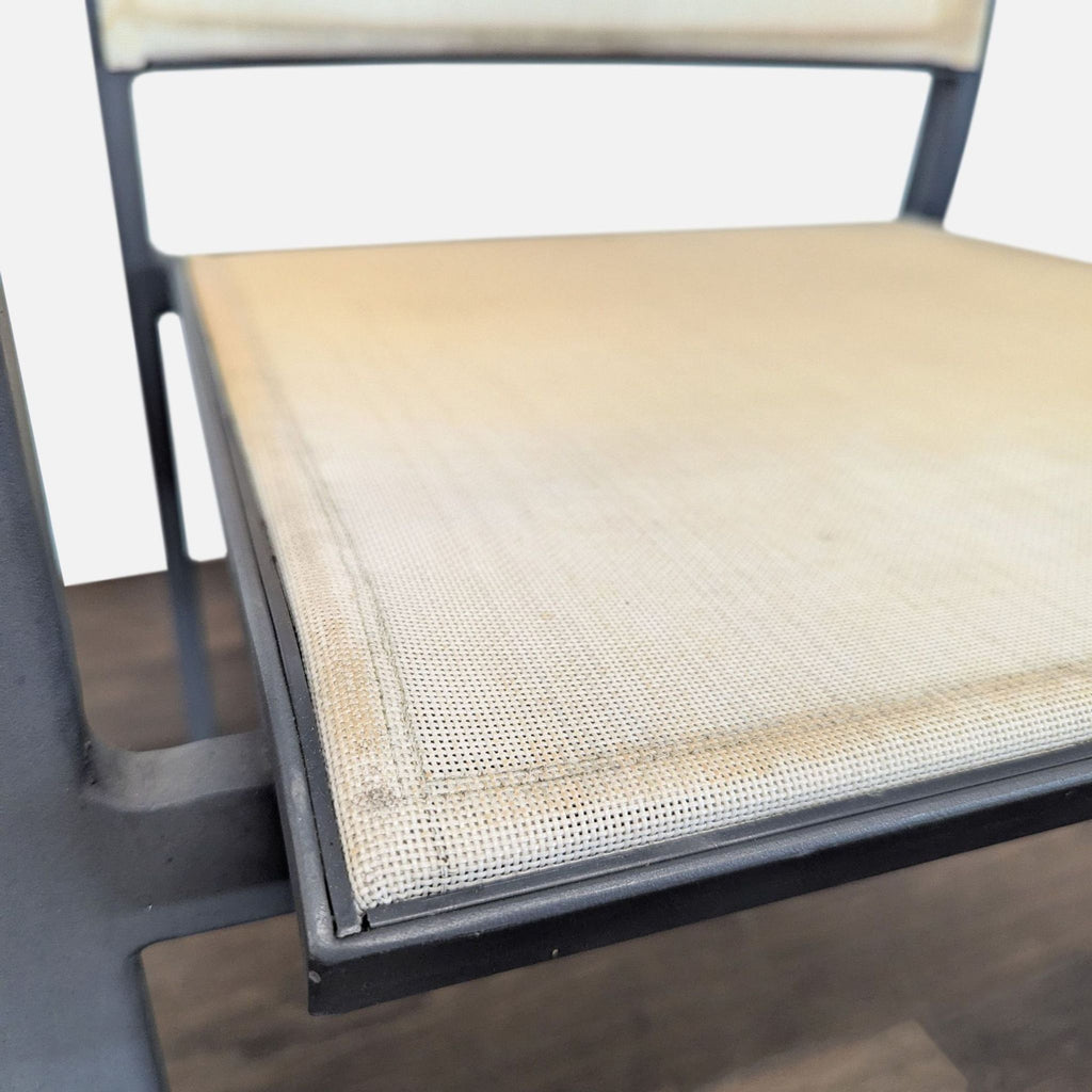 Set of 4 Modern Beige Mesh Armchair with Metal Frame