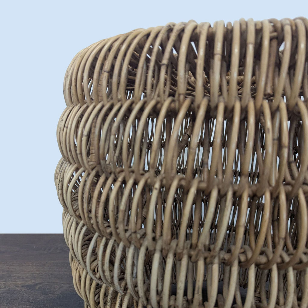 Pair of Woven Rattan Accent Tables