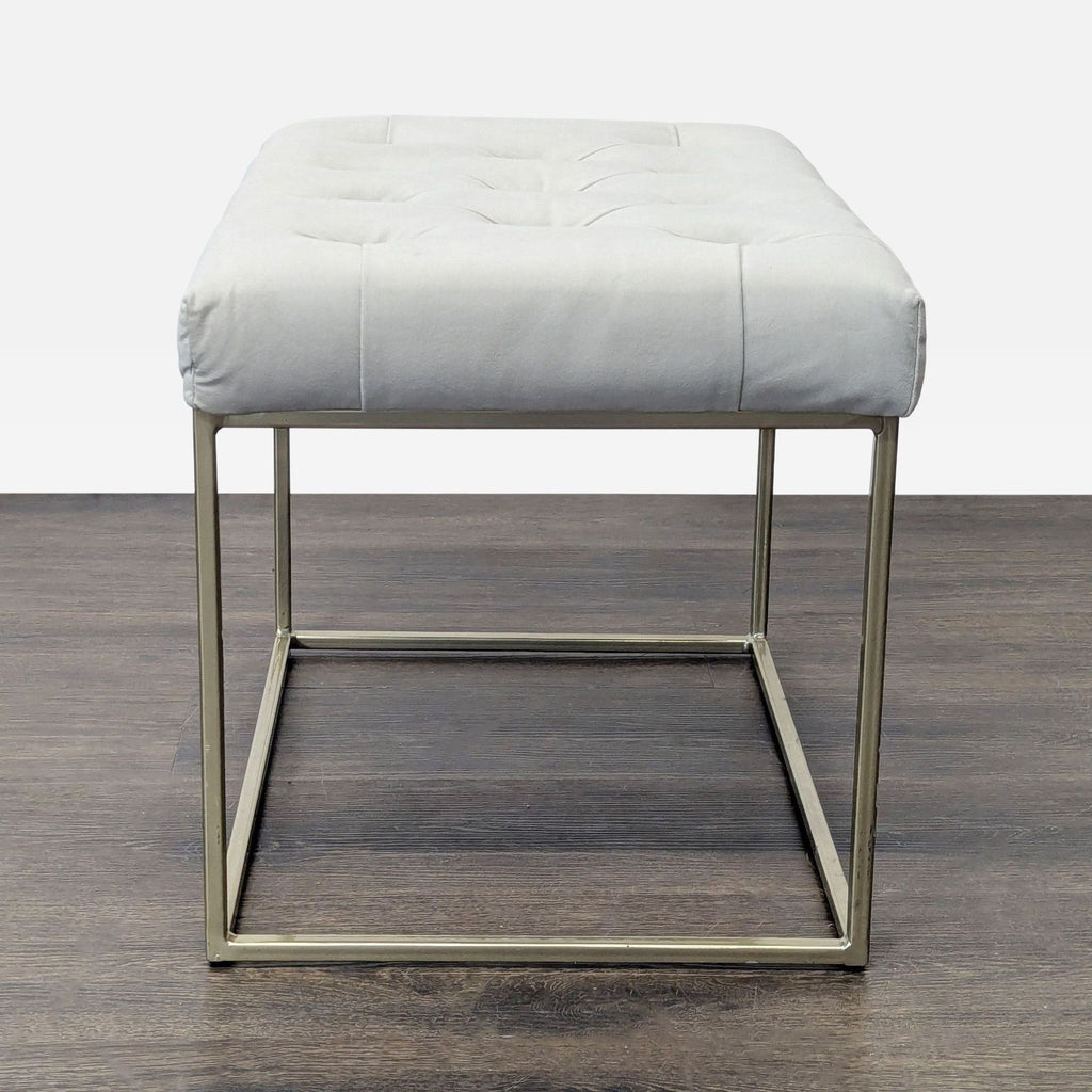 Target Button Tufted Ottoman with Metal Base