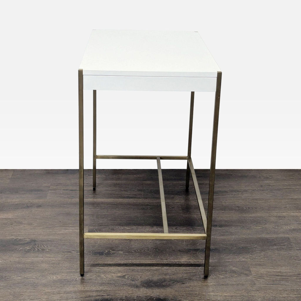 West Elm  Zane Modern White Compact Desk with Brass Metal Frame - Accepted Offer (31.03% discount)