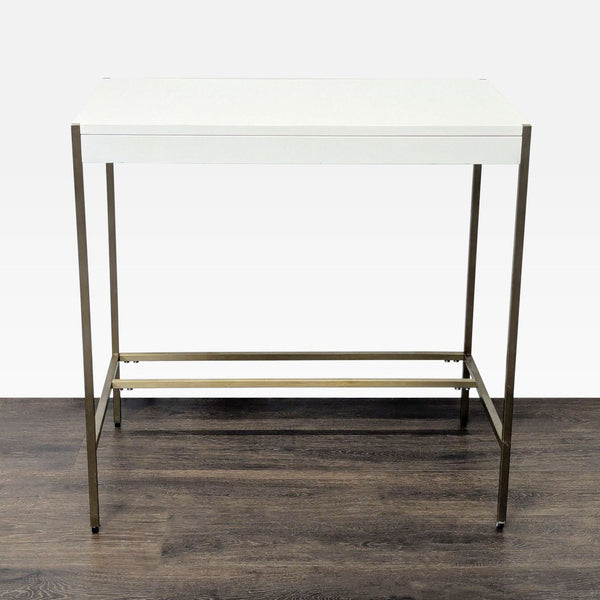 West Elm  Zane Modern White Compact Desk with Brass Metal Frame - Accepted Offer (42.31% discount)