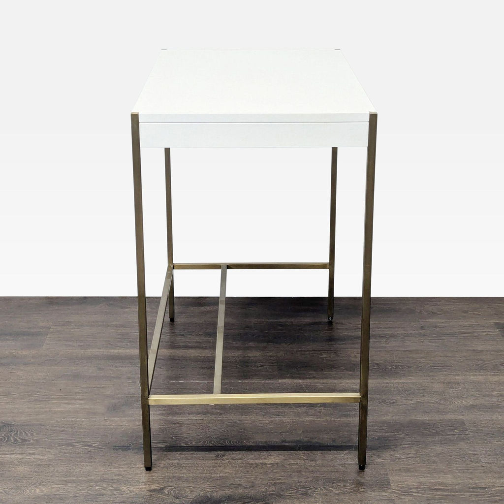 West Elm  Zane Modern White Compact Desk with Brass Metal Frame - Accepted Offer (31.03% discount)