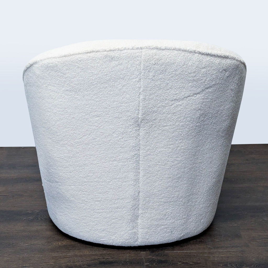 Eluxury Modern White Boucle Swivel Lounge Chair