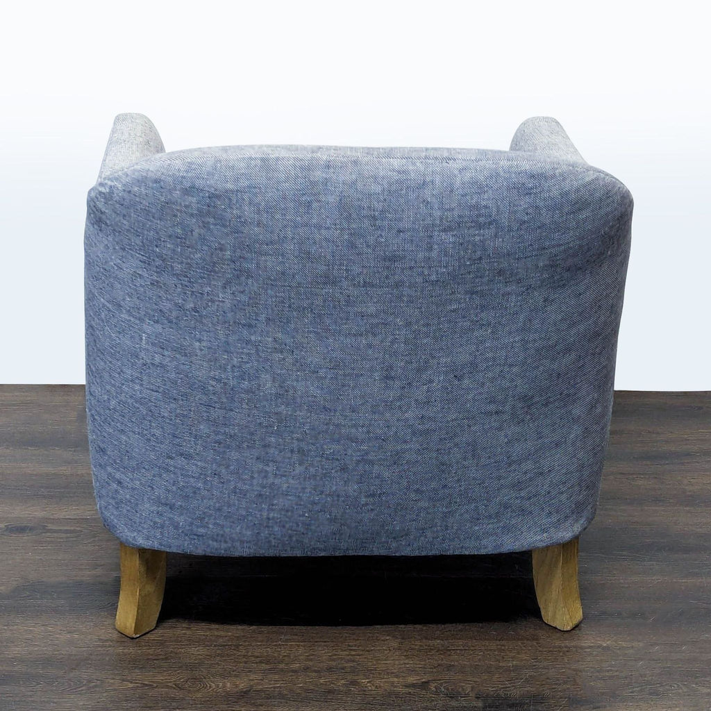 Restoration Hardware Tuxedo Modern Blue Lounge Chair