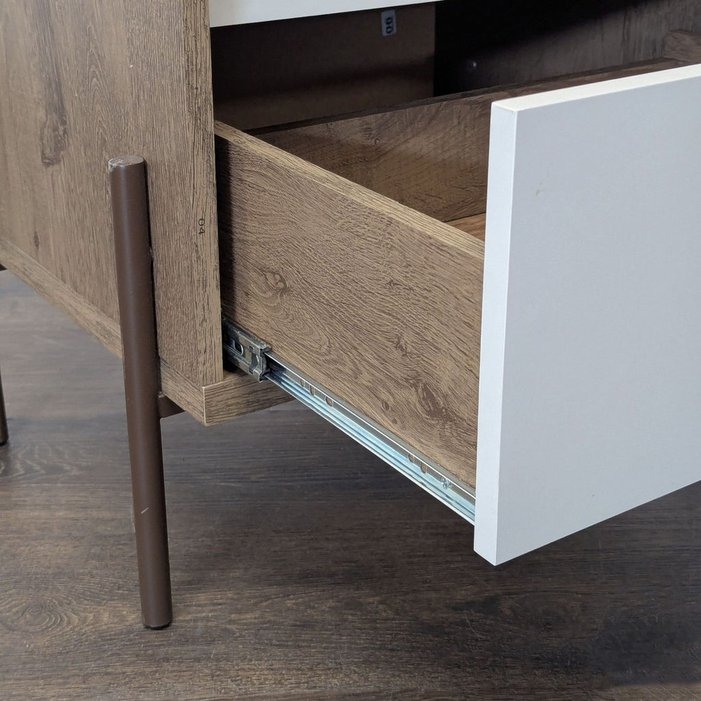 One Drawer Nightstand with Open Shelf