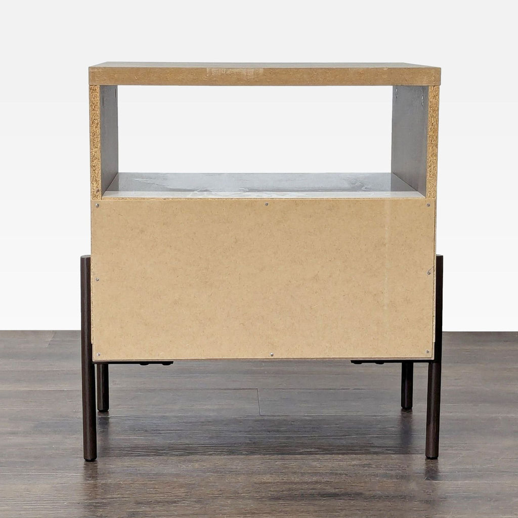 One Drawer Nightstand with Open Shelf