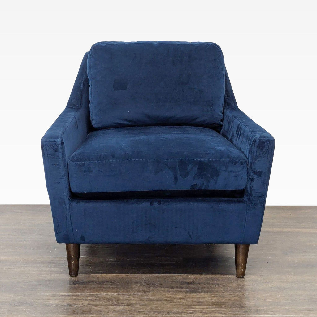 West Elm Everett Blue Velvet Lounge Chair - Modern Accent Armchair - Accepted Offer (17.05% discount)