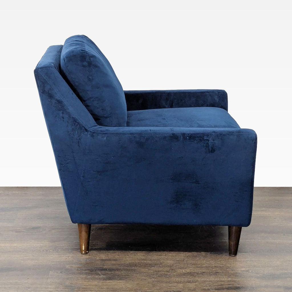 West Elm Everett Blue Velvet Lounge Chair - Modern Accent Armchair - Accepted Offer (17.05% discount)