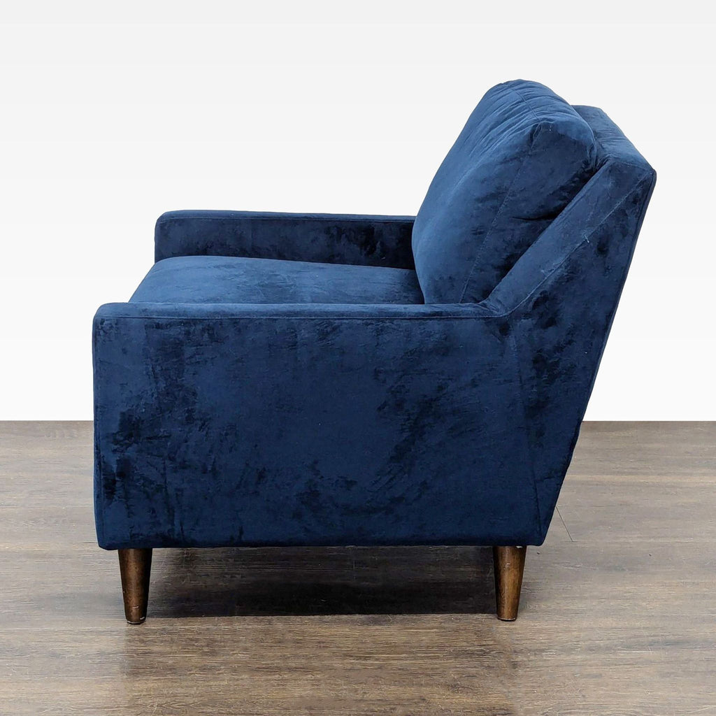 West Elm Everett Blue Velvet Lounge Chair - Modern Accent Armchair - Accepted Offer (17.05% discount)