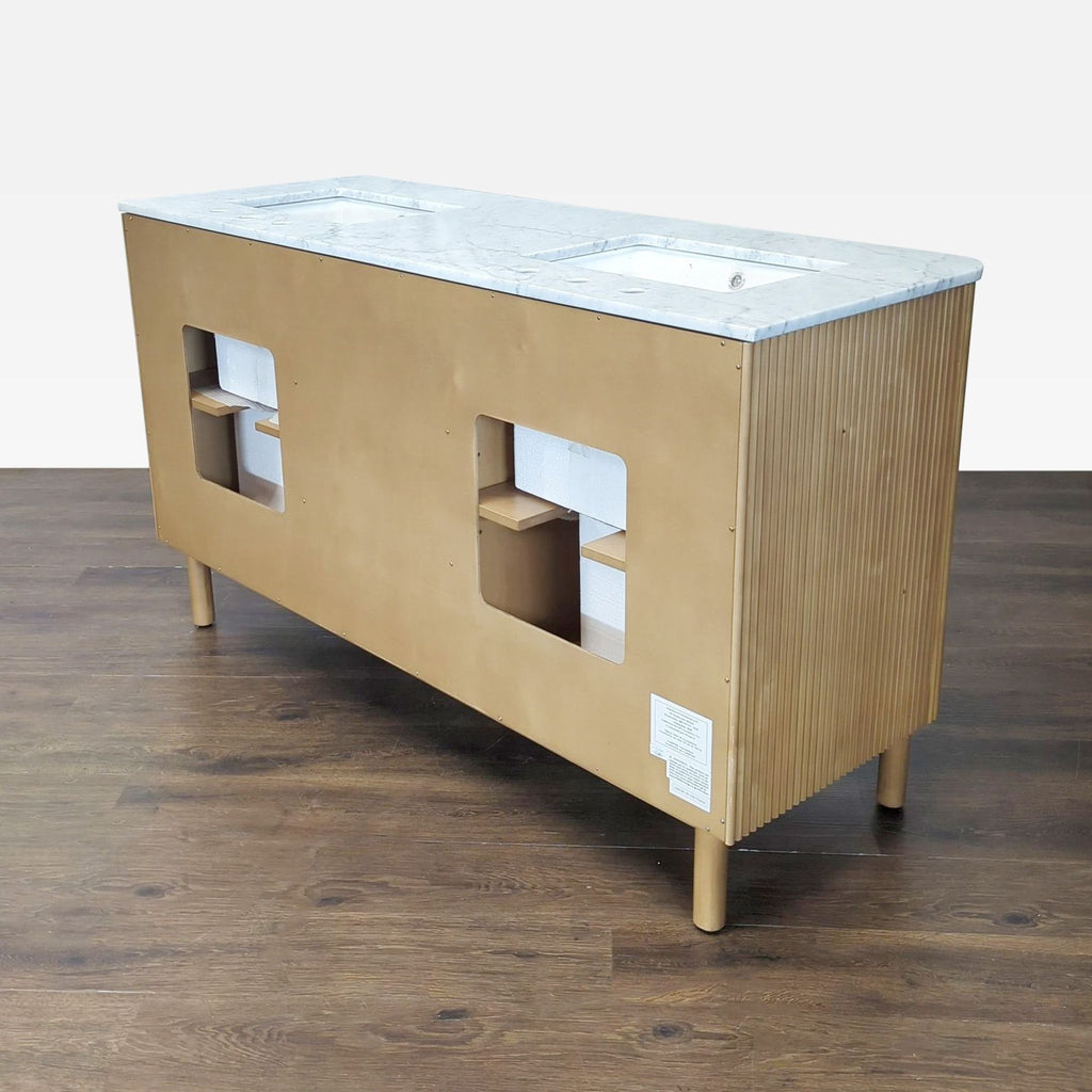 Highbury Furnishings Havana 60” Double Sink Vanity with Marble Top and Storage - Accepted Offer (25.00% discount)