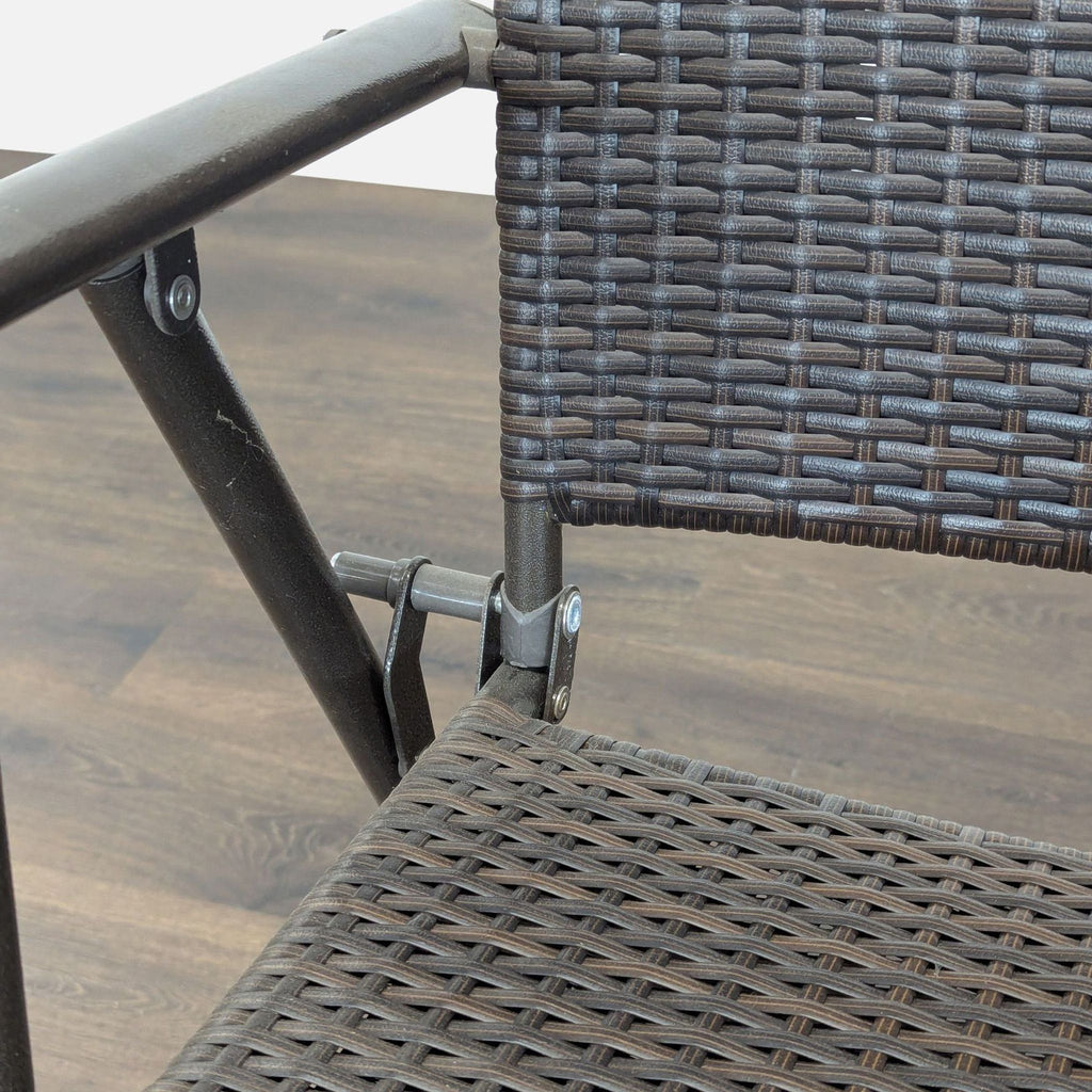 3-Piece Patio Bistro Set with Glass Top Table and 2 Wicker Chairs