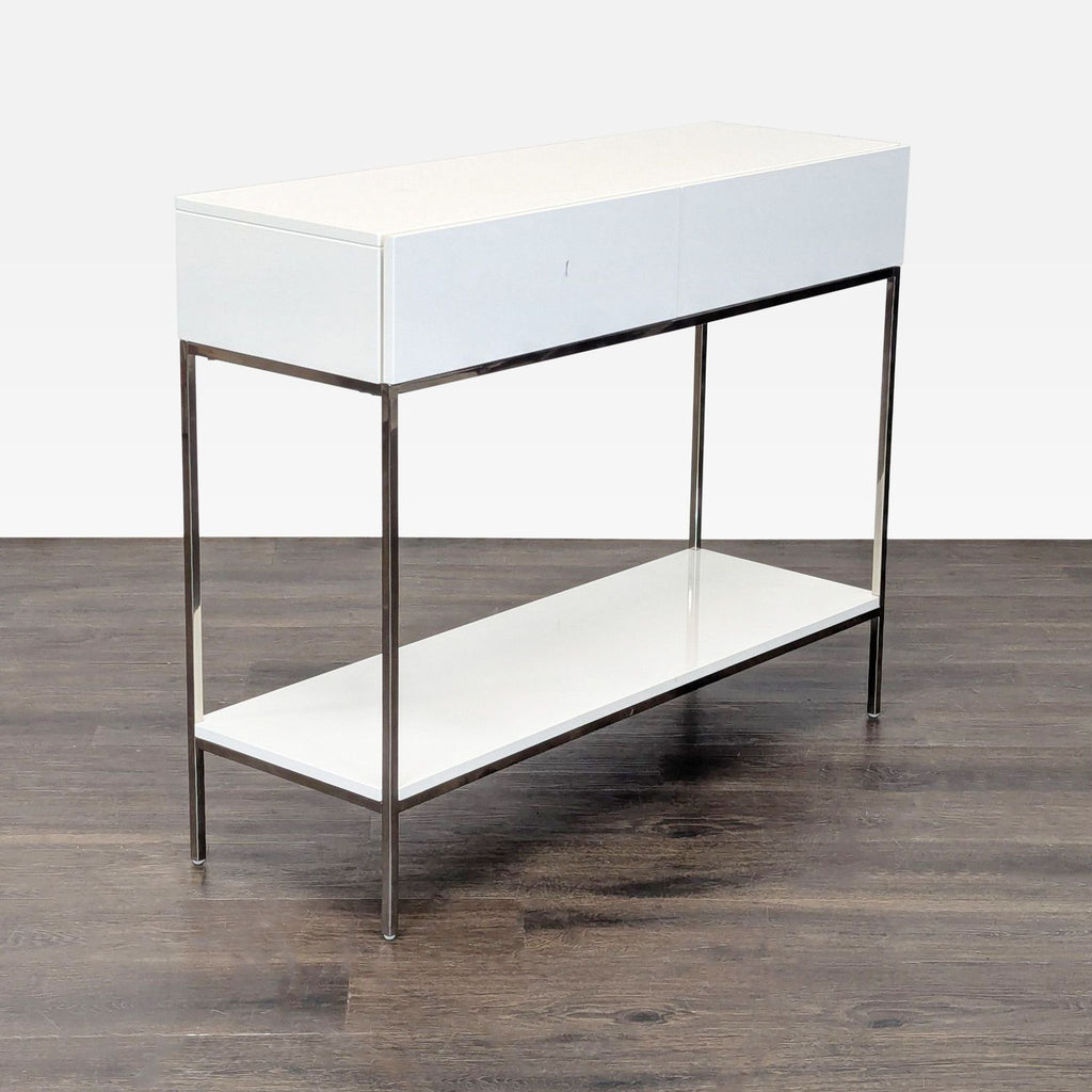 West Elm White Lacquer Storage Console