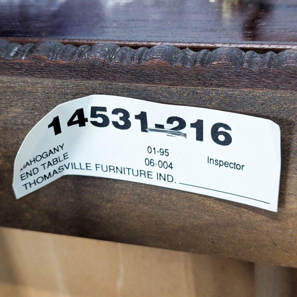 Vintage 1994 Thomasville Mahogany End Table