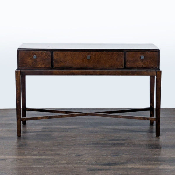 Three Drawer Wood Console Table