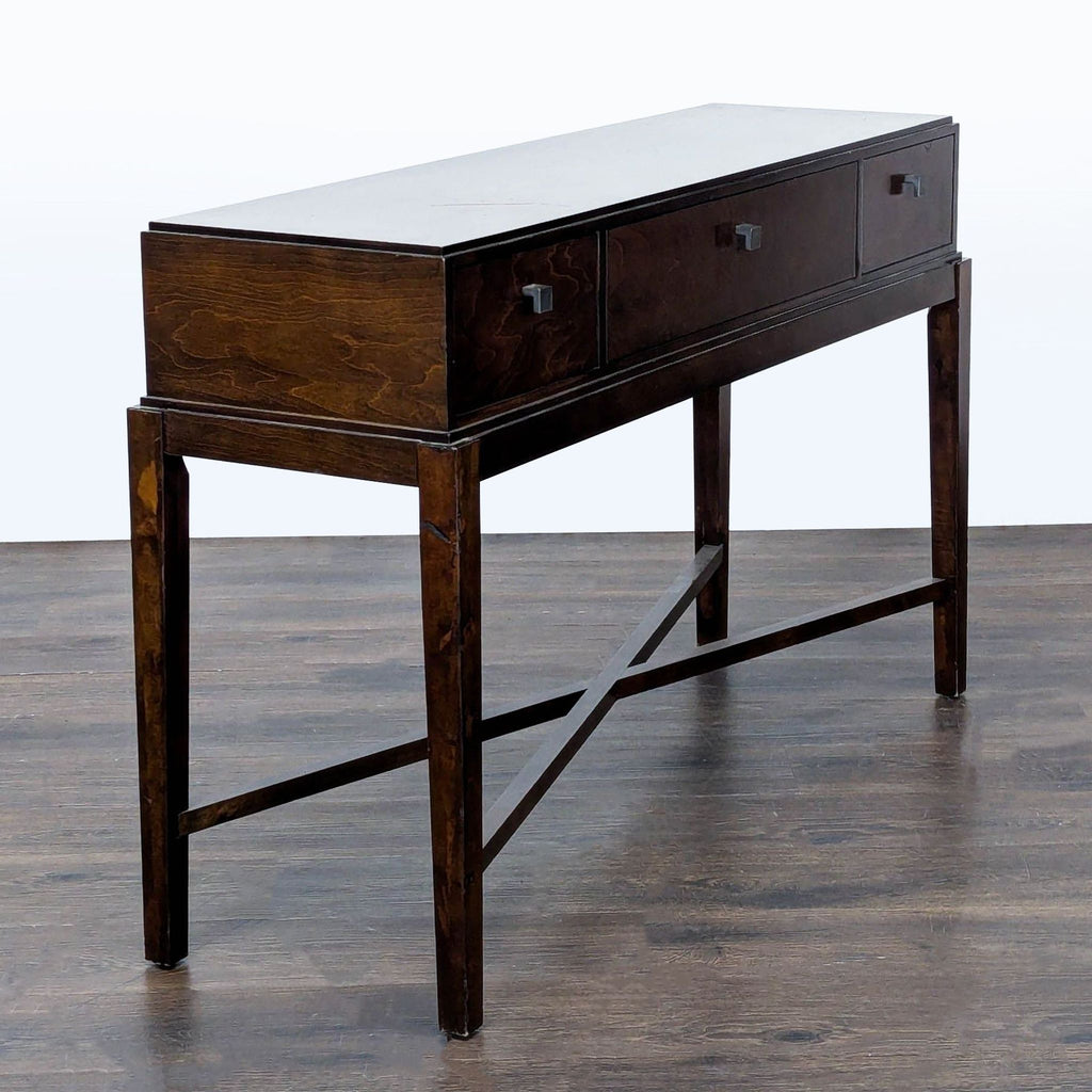 Three Drawer Wood Console Table