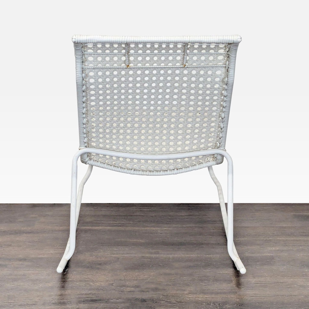 White Wicker and Metal Rocking Chair – Modern Casual Style