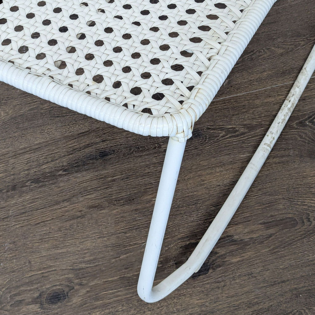 White Wicker and Metal Rocking Chair – Modern Casual Style