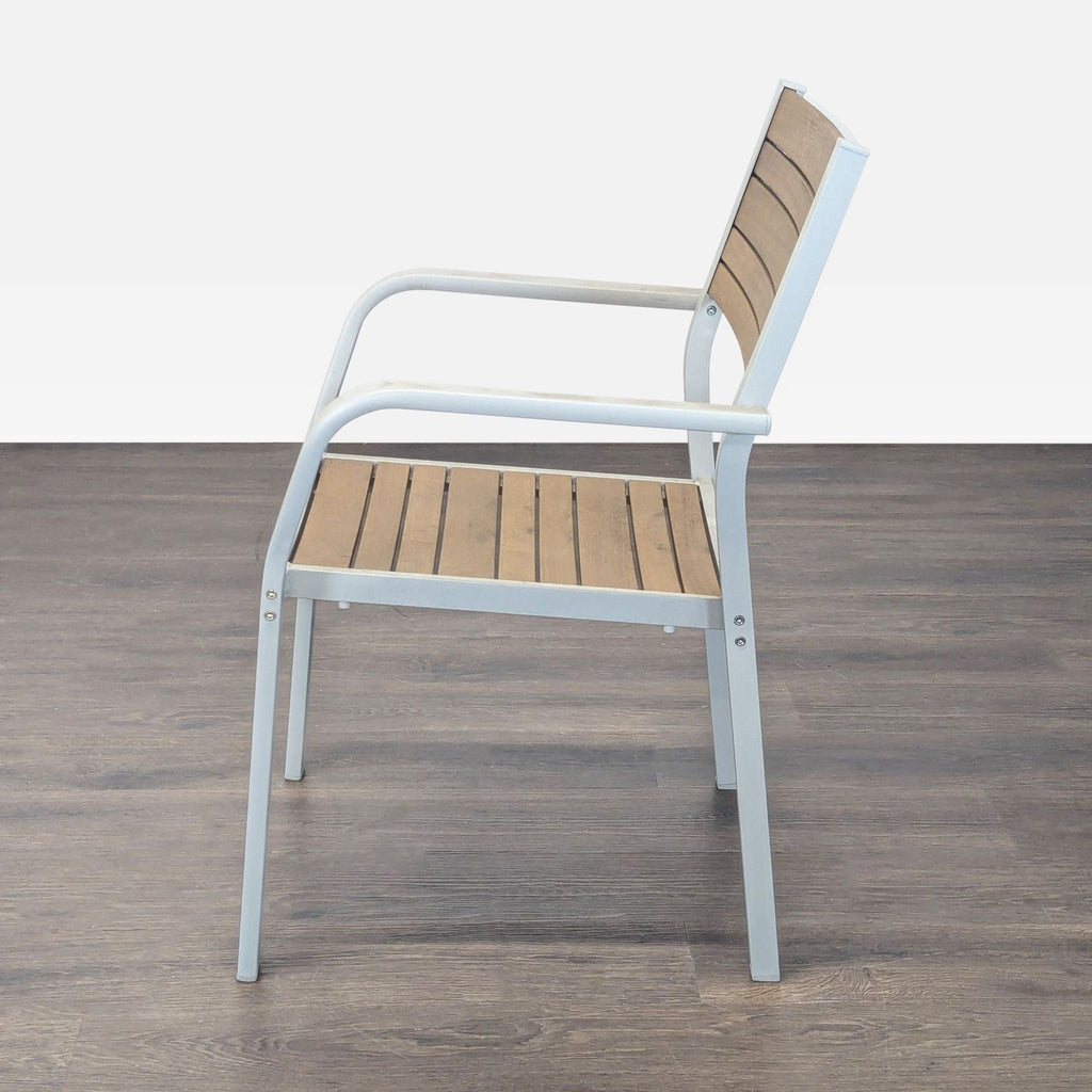 Ikea Själland Modern Outdoor/Indoor Chair with Metal Frame and Wood Panels