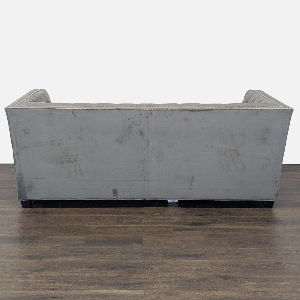 Mitchell Gold + Bob Williams Gray Velvet Sleeper Sofa with Tufted Back