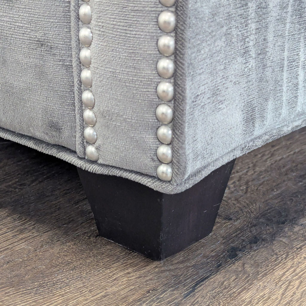 Mitchell Gold + Bob Williams Gray Velvet Sleeper Sofa with Tufted Back