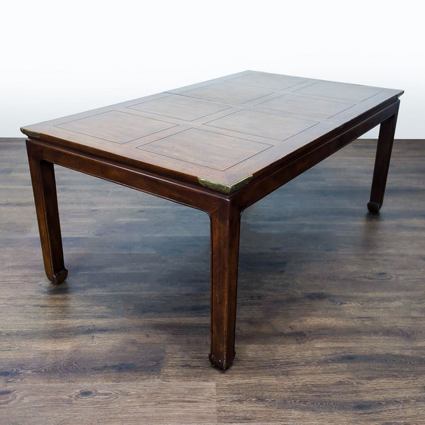 Dining table with two extension leaves that expand width to 100 inches.  