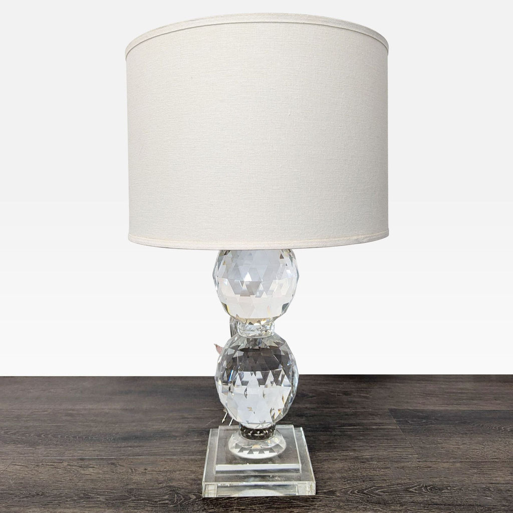 Pottery Barn Carlotta Crystal Table Lamps - Set of 2 with White Shades