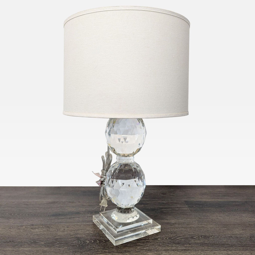 Pottery Barn Carlotta Crystal Table Lamps - Set of 2 with White Shades