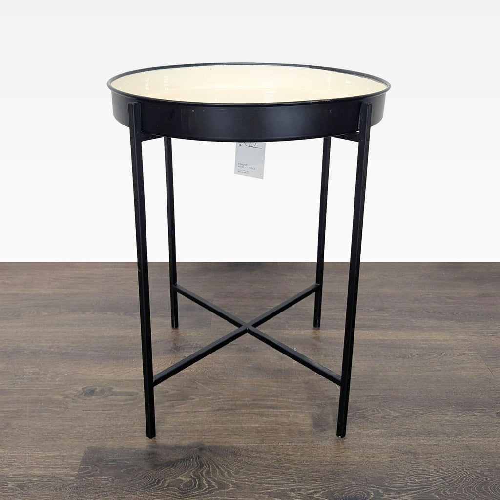 Project 62 metal side table with a removable tray, modern design.  