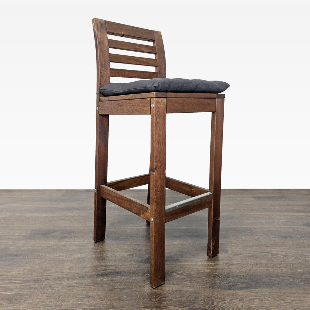 Wood Ladderback Bar Stool with Cushion