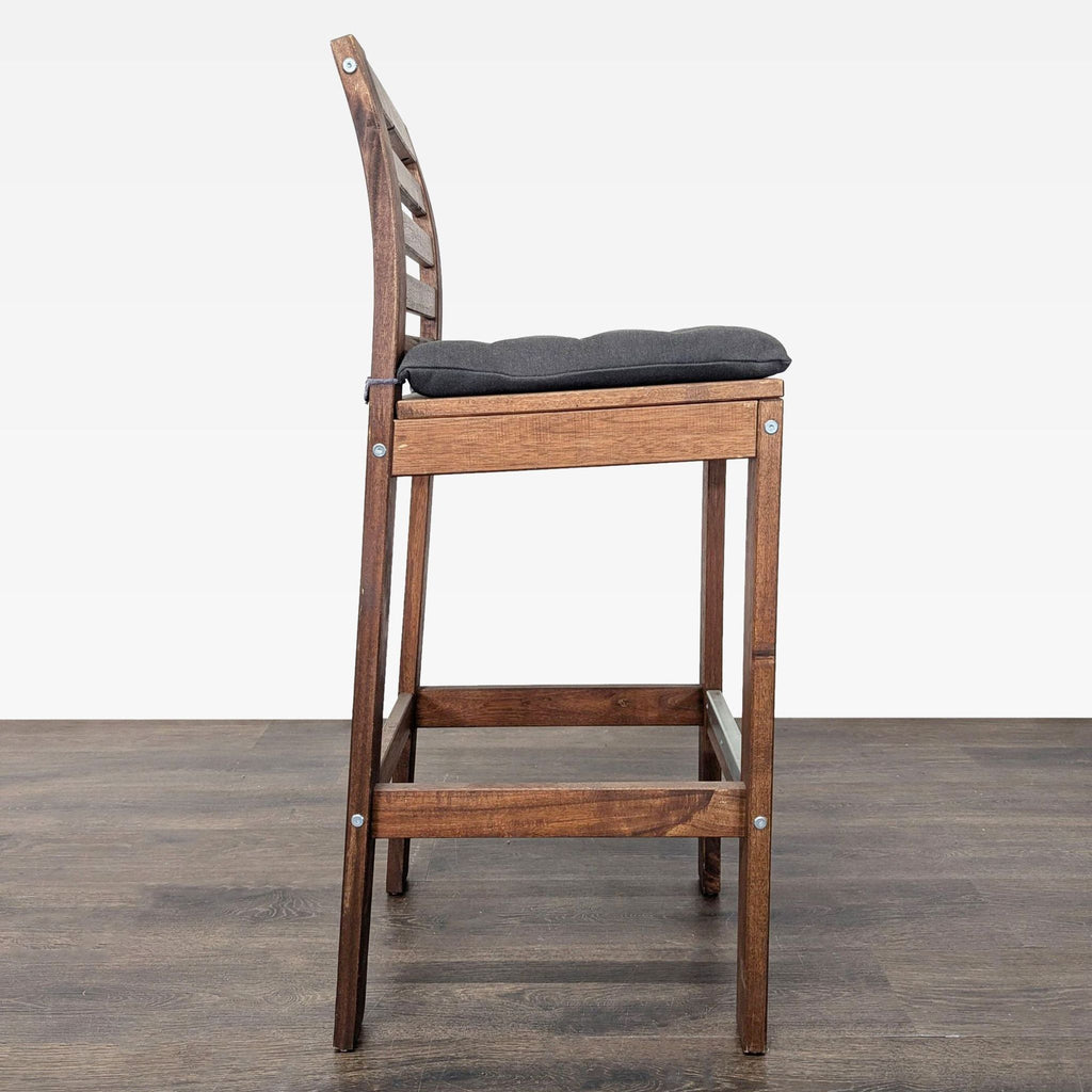 Wood Ladderback Bar Stool with Cushion