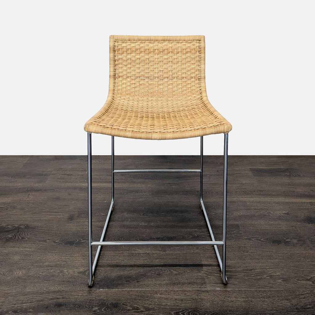 Set of Three Rattan Woven Counter/Bar Stools