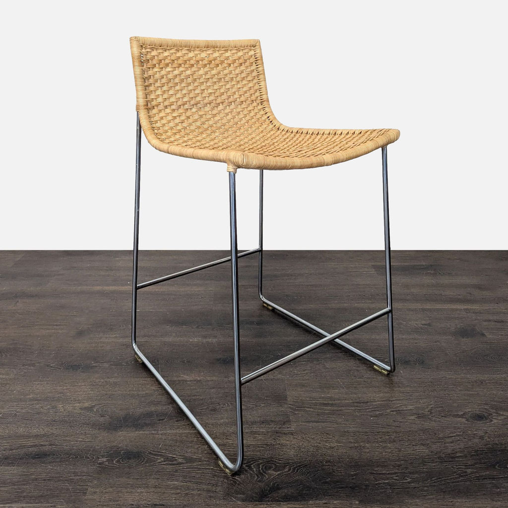 Set of Three Rattan Woven Counter/Bar Stools