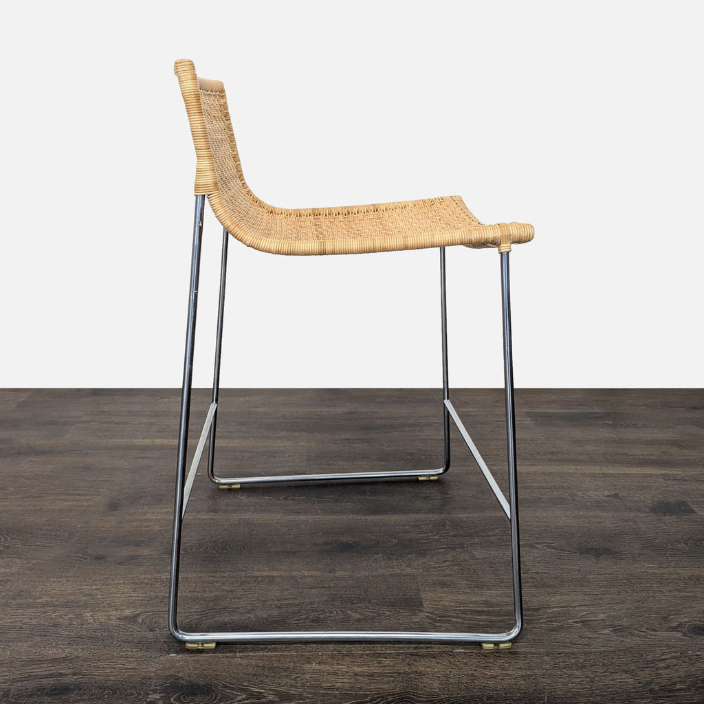Set of Three Rattan Woven Counter/Bar Stools