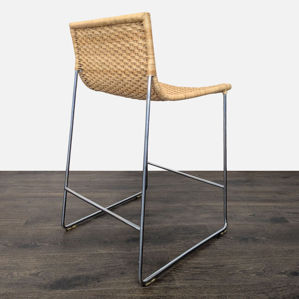 Set of Three Rattan Woven Counter/Bar Stools