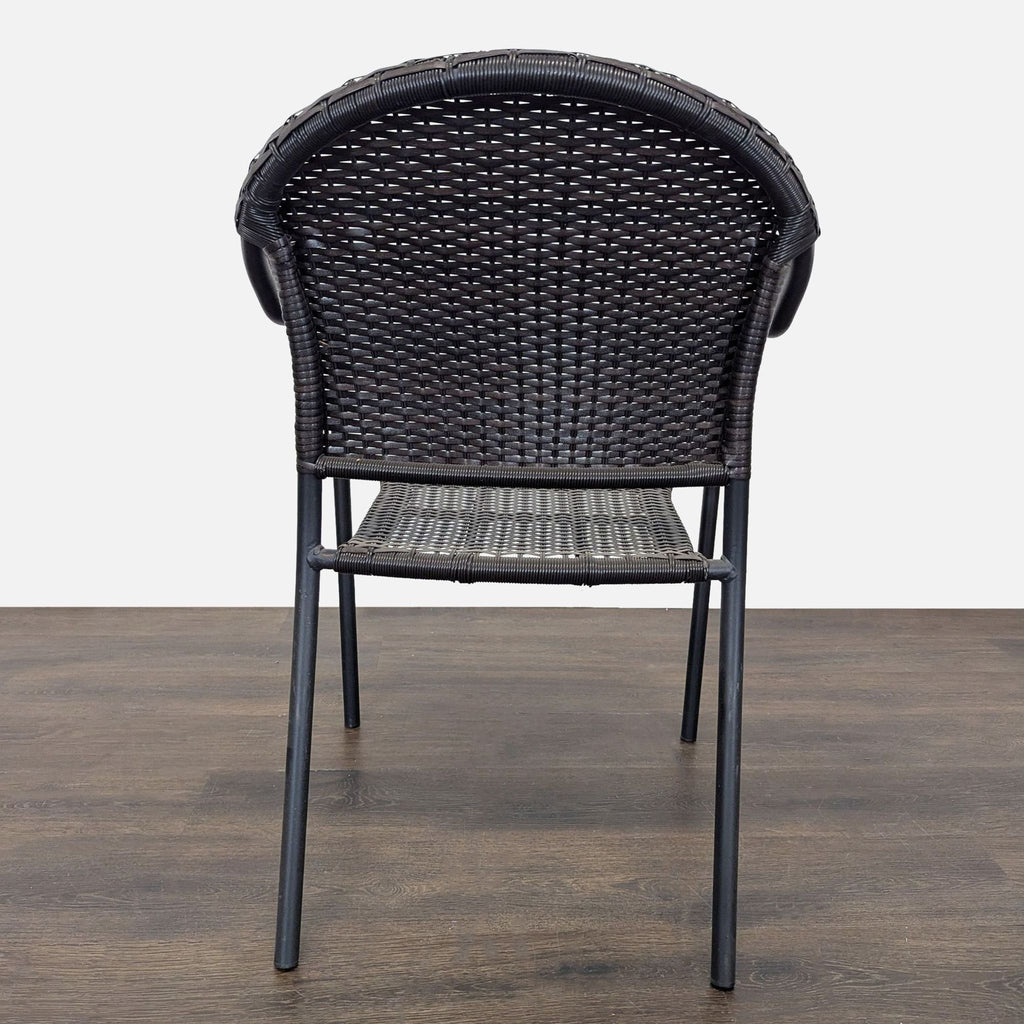 Pelham Bay Set of 8 Woven Rattan and Metal Arm Chairs - Indoor/Outdoor Use