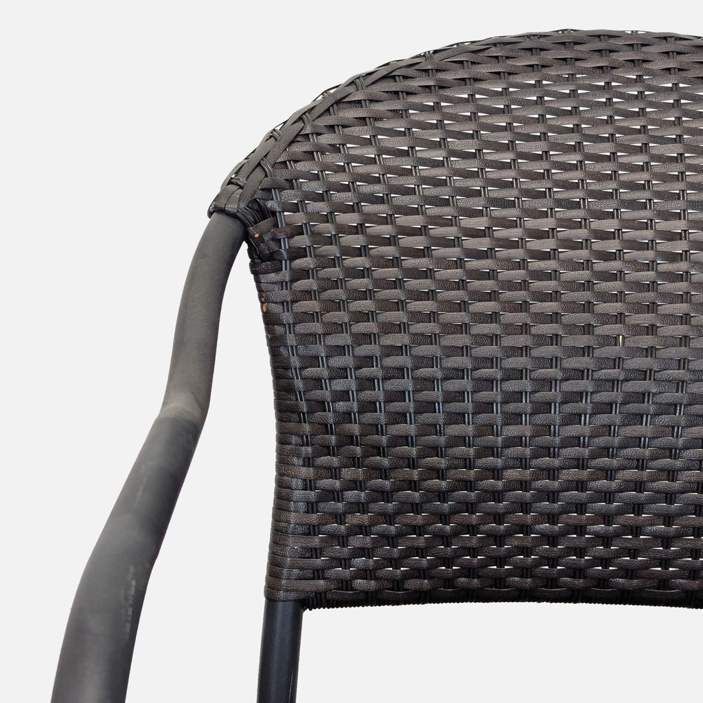 Pelham Bay Set of 8 Woven Rattan and Metal Arm Chairs - Indoor/Outdoor Use
