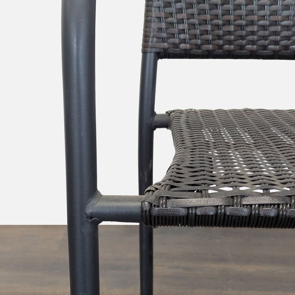 Pelham Bay Set of 8 Woven Rattan and Metal Arm Chairs - Indoor/Outdoor Use