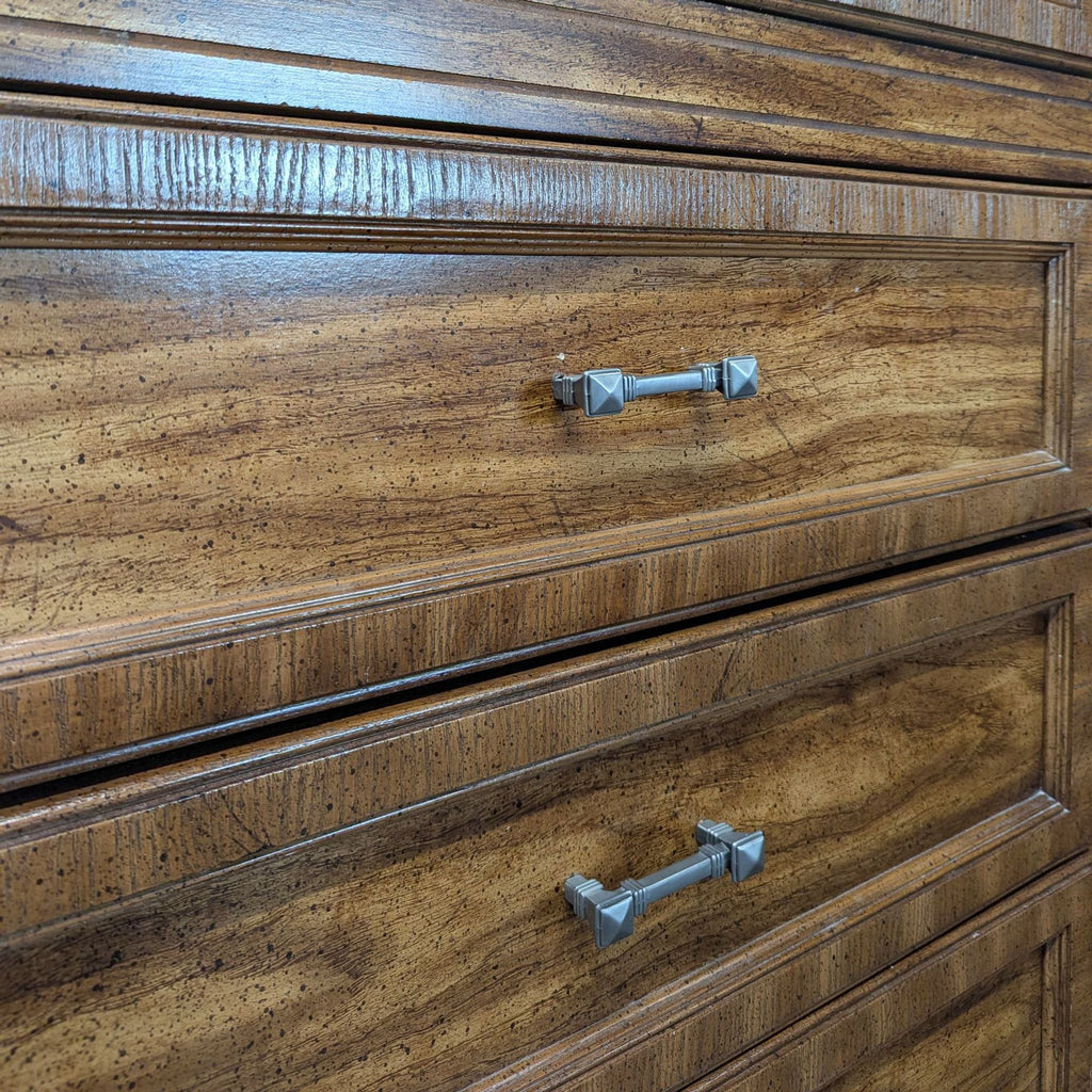 Classic 4-Drawer Wood Dresser with Silver Handles
