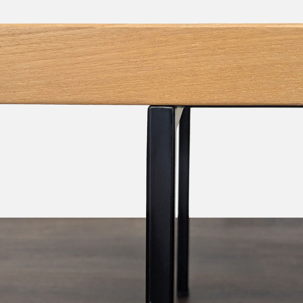 EQ3 Modern Minimalist Wood Coffee Table with Black Metal Legs