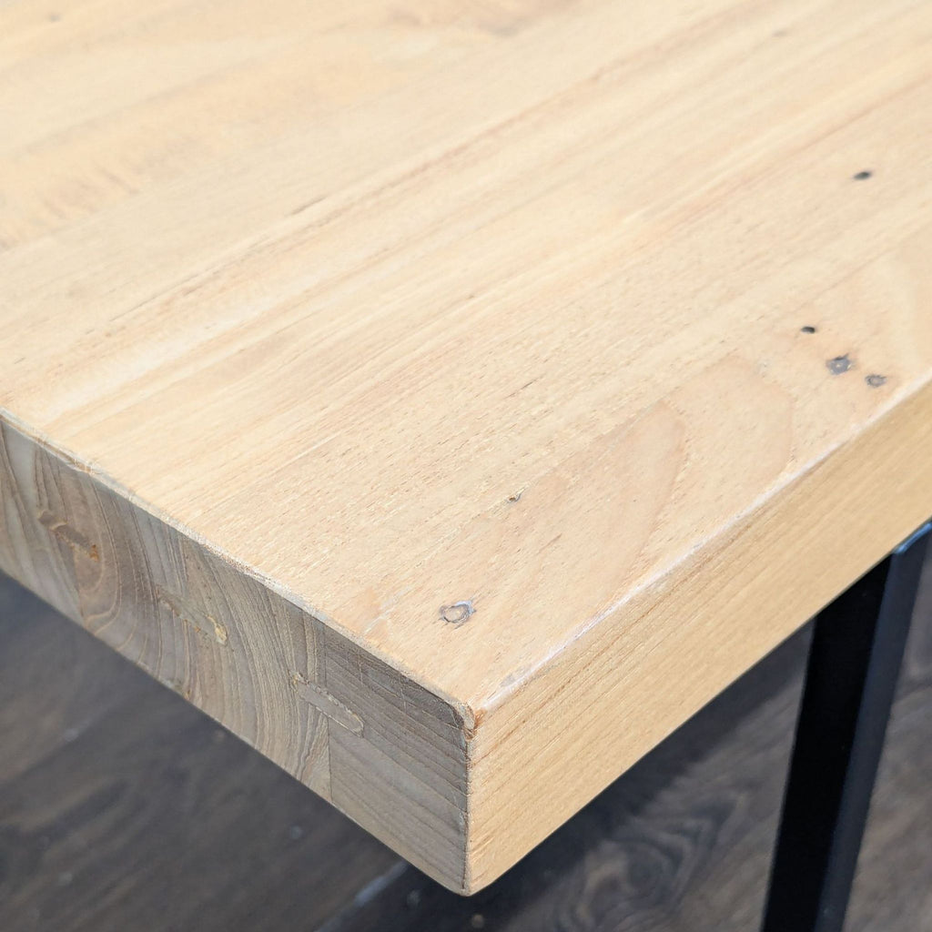 EQ3 Modern Minimalist Wood Coffee Table with Black Metal Legs