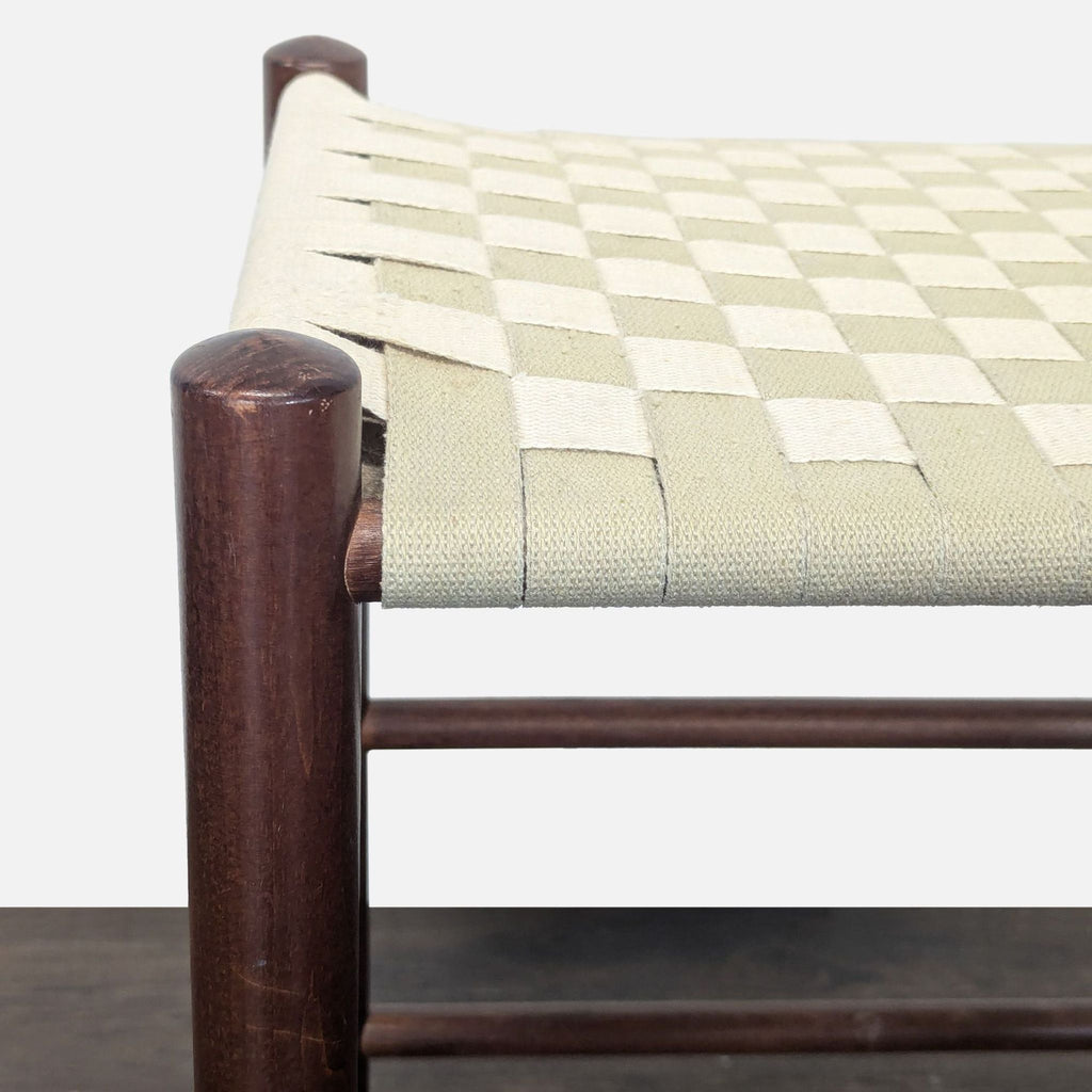 Wood Bench with Webbing Top