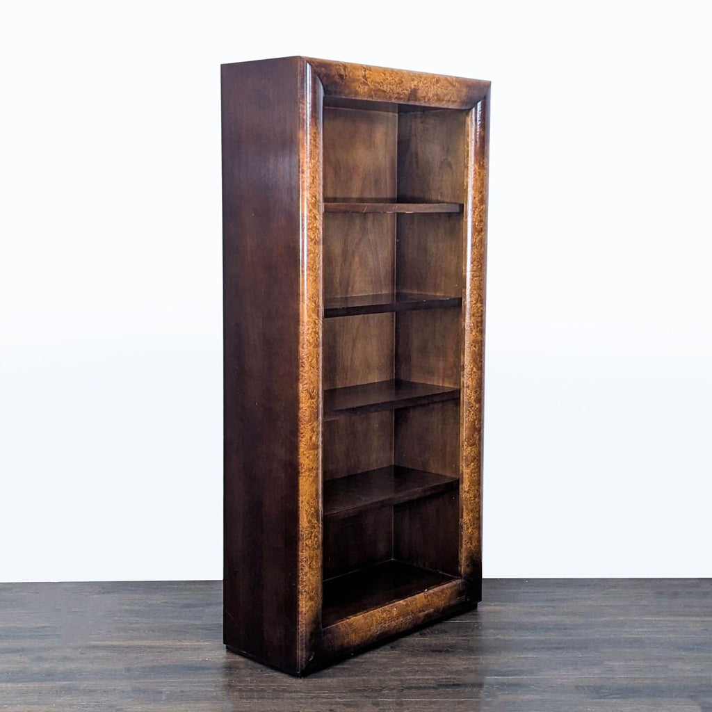 Classic brown wood bookshelf by Williams-Sonoma Home featuring five roomy shelves for storage or display.